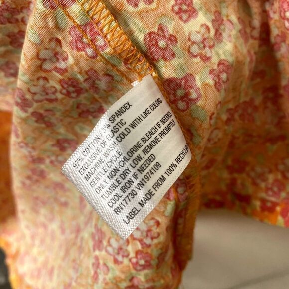 Wild Fable Sleeveless Floral Woven Bodycon Mini Dress Square Neck Cutout Orange - Picture 10 of 15